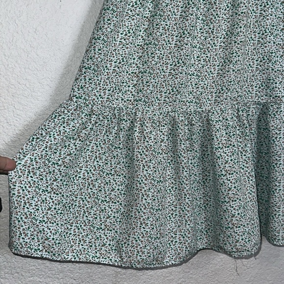 Seraphine Green Floral Button Front Maternity Dress Size 4 Short Sleeve Tiered - Picture 3 of 11